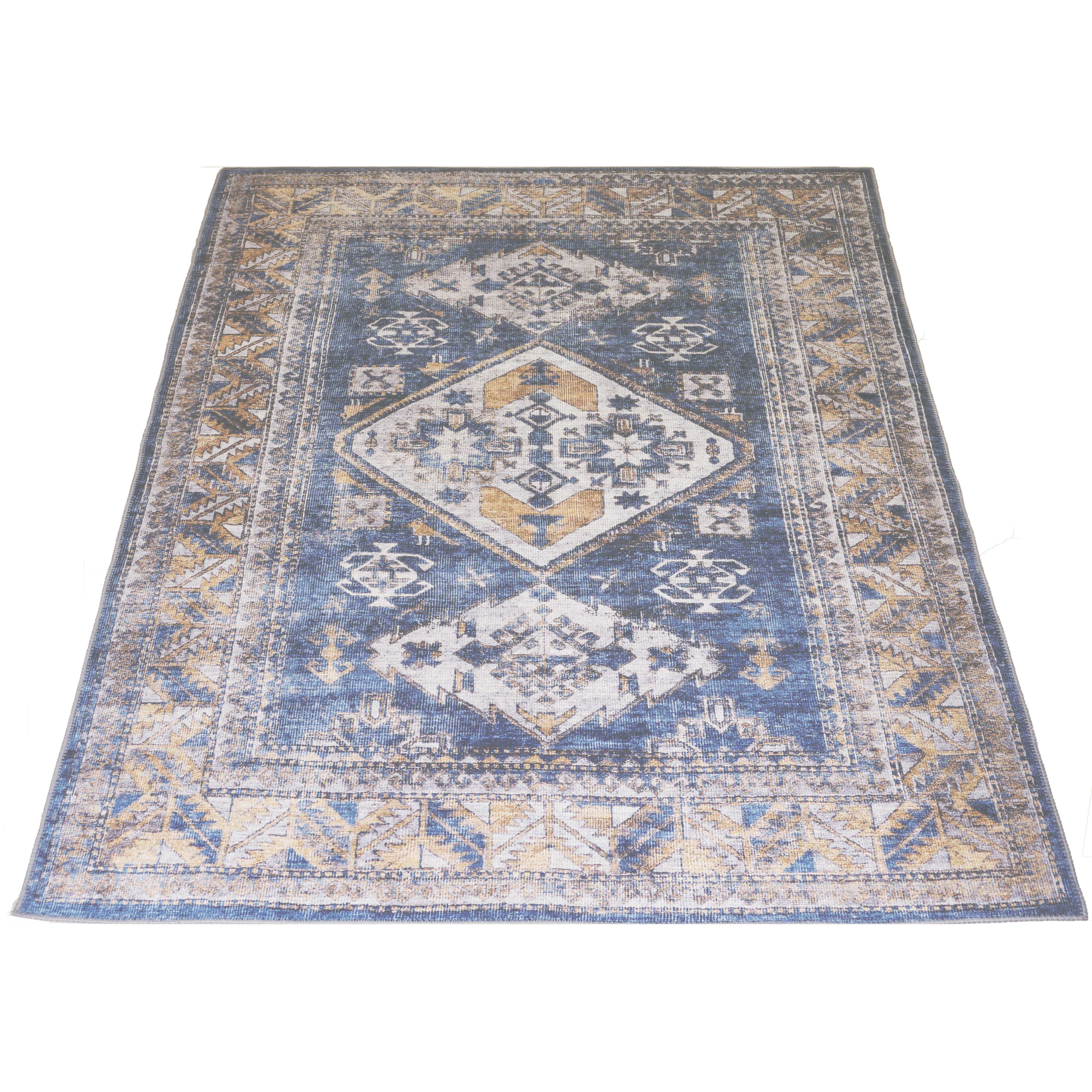 Vloerkleed Laria Blue 4 - Blauw Rechthoekig