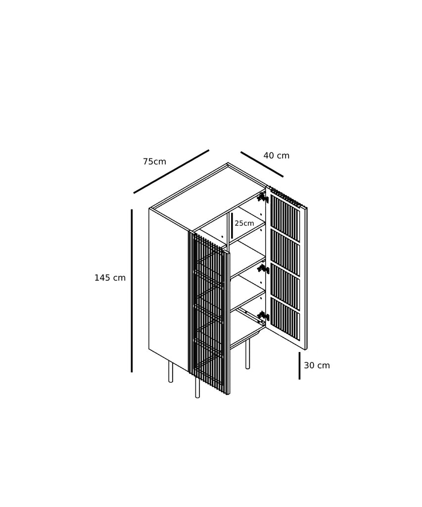 Louvre dressoir - zwart eiken - Inrichting Op Maat