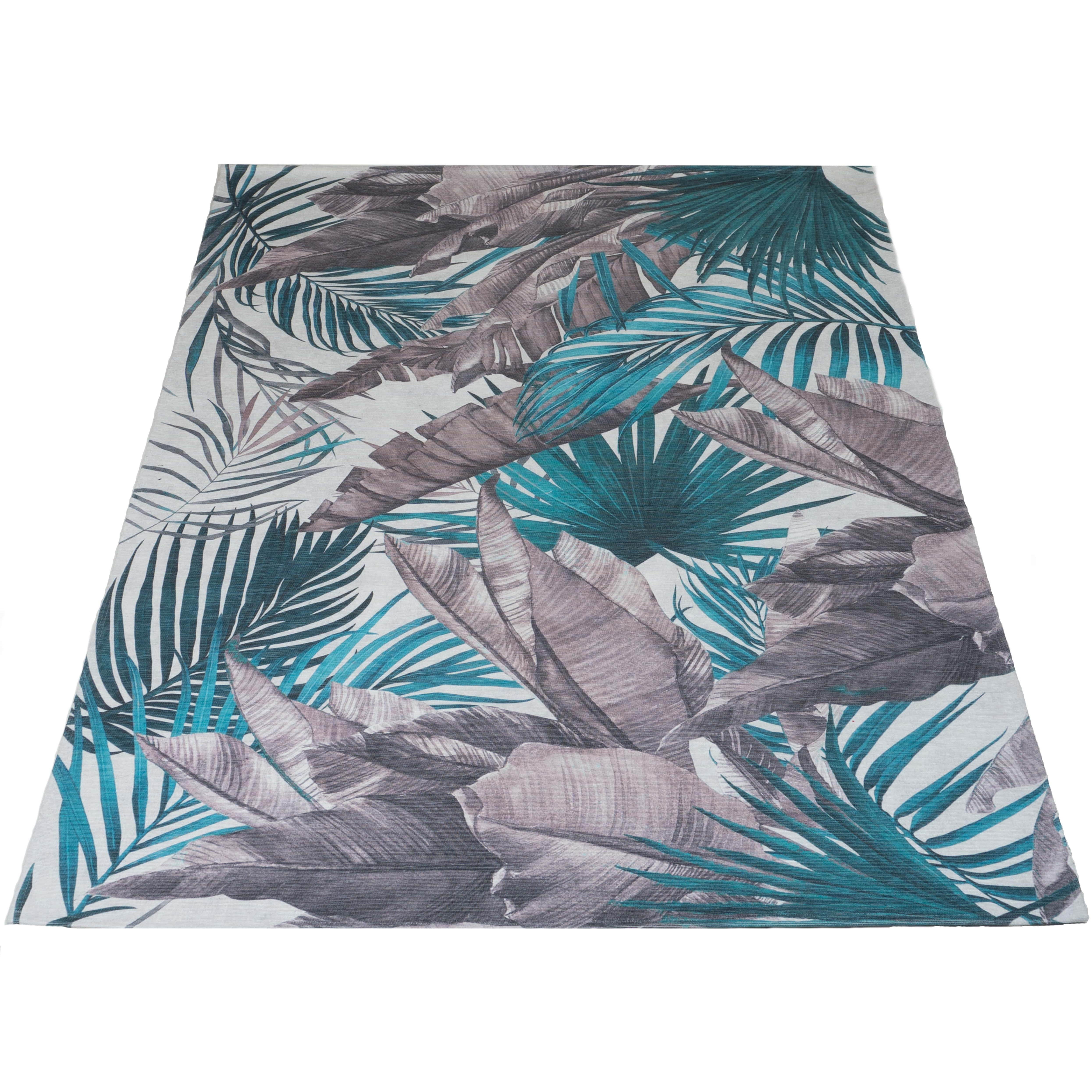 Vloerkleed Palm Green - Meerkleurig Rechthoekig