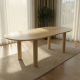 Plat ovaal Eikenhout - Pilaar poot