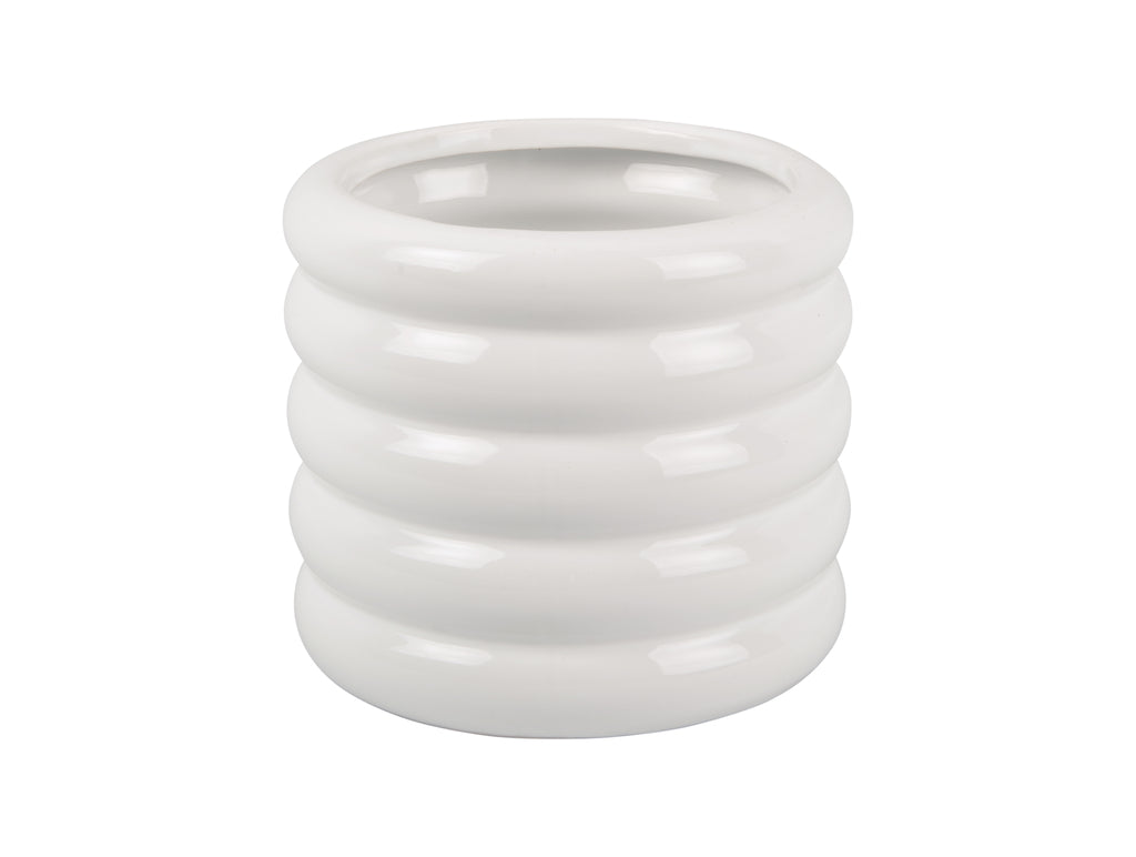 Bloempot Bobbly Glazed - Wit - Ø17,5cm