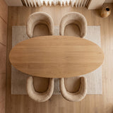 Tafel Divu - Ovaal - Driehoek Poot - open