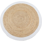 Vloerkleed Jute Naturel/Wit Rond - Beige Rond