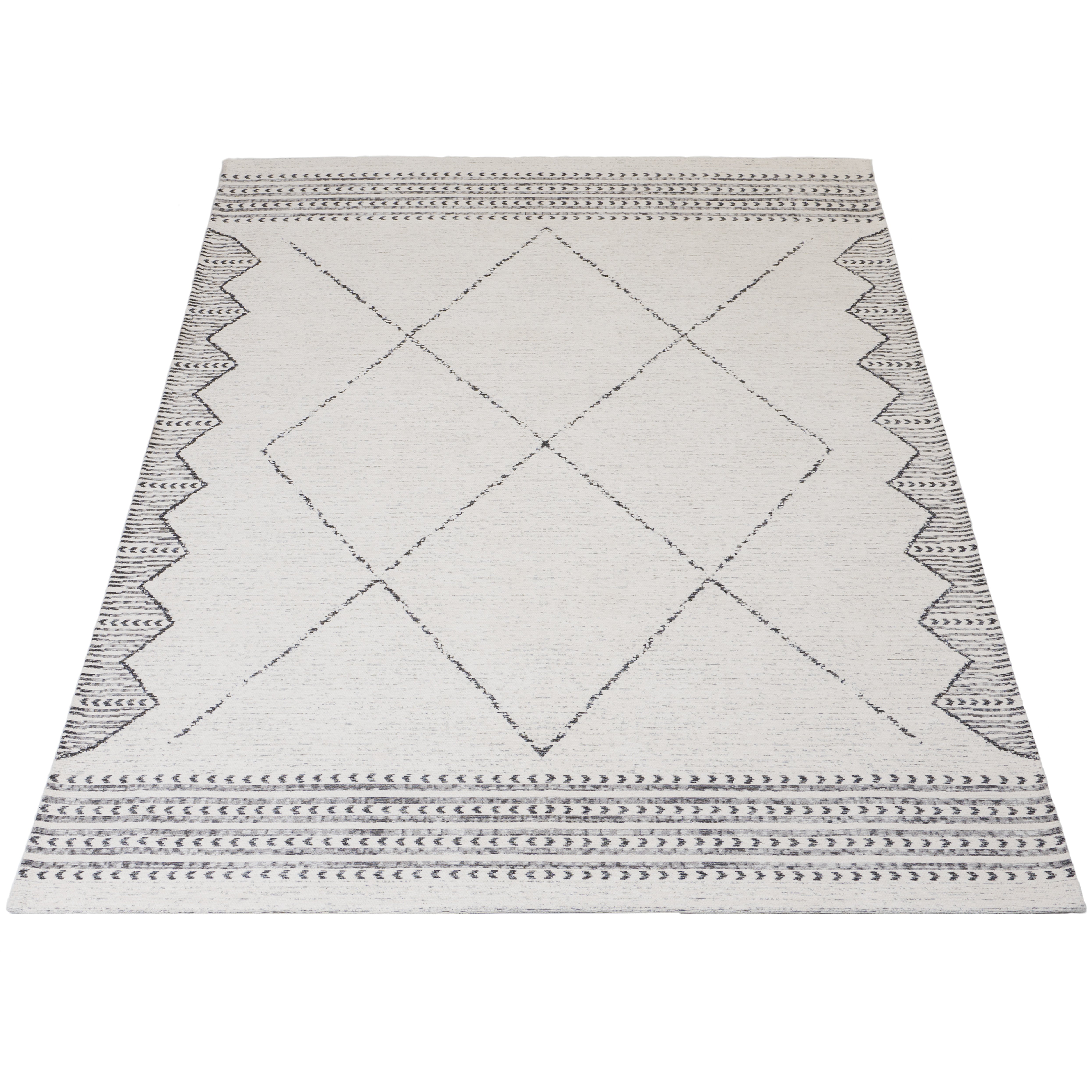 Vloerkleed Ravi Grey - Beige Rechthoekig