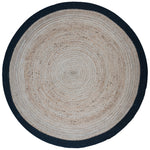 Vloerkleed Jute Naturel/Zwart Rond - Beige Rond