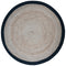 Vloerkleed Jute Naturel/Zwart Rond - Beige Rond