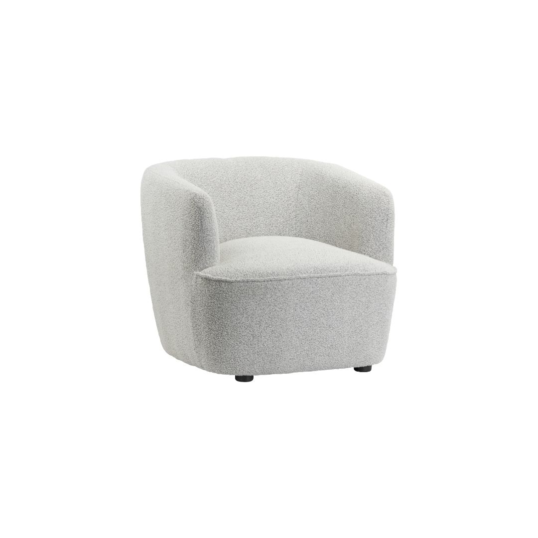 Fauteuil Lola - Bouclé Naturel - Inrichting Op Maat