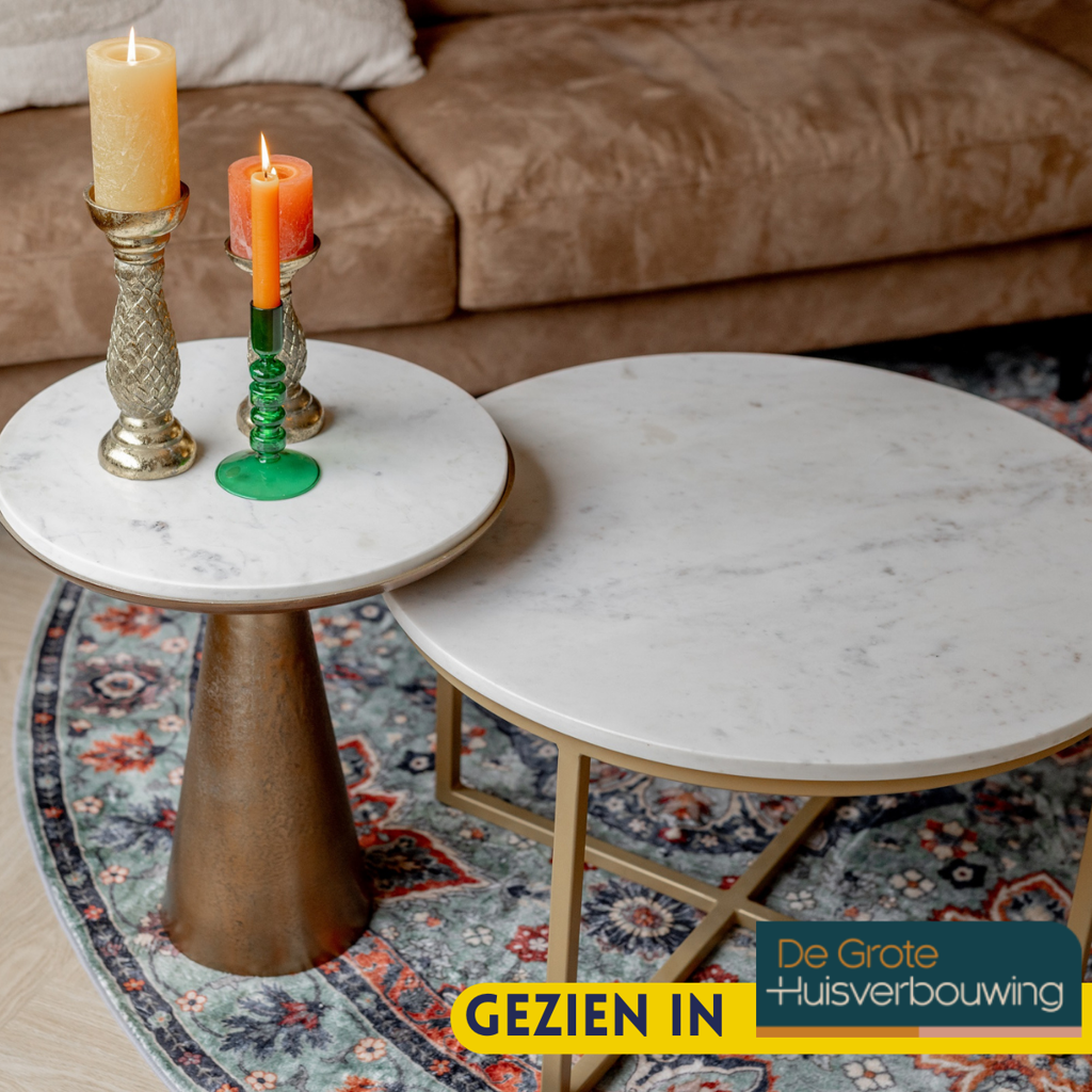 Salontafel Ryan | Wit marmer 70 cm