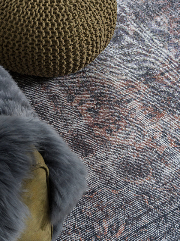 Vloerkleed Mila Antraciet/ Brown - view 2