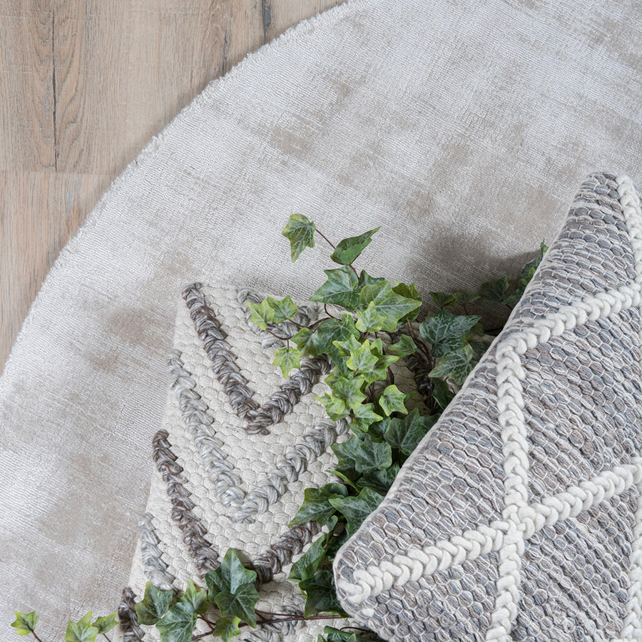 Karpet Viscose Light Grey Rond - view 2