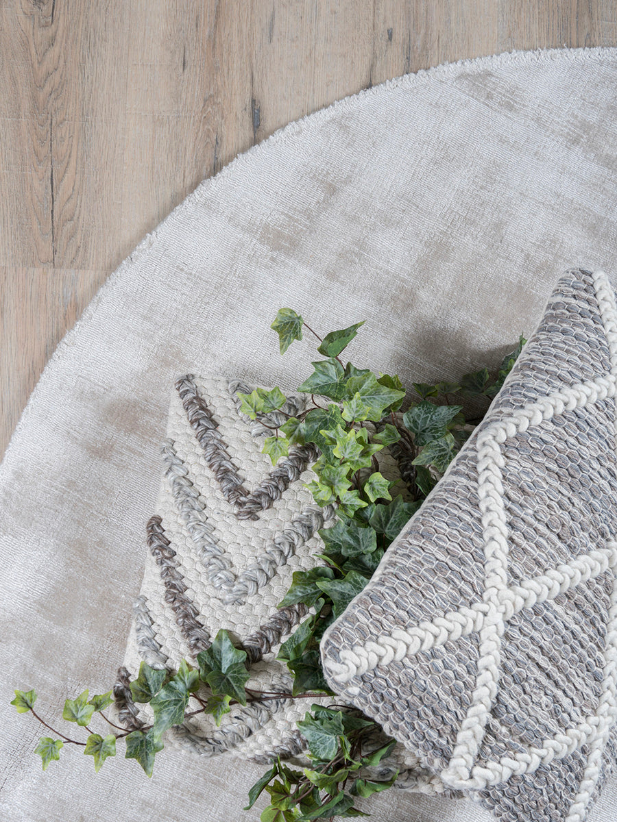 Karpet Viscose Light Grey Rond - view 2