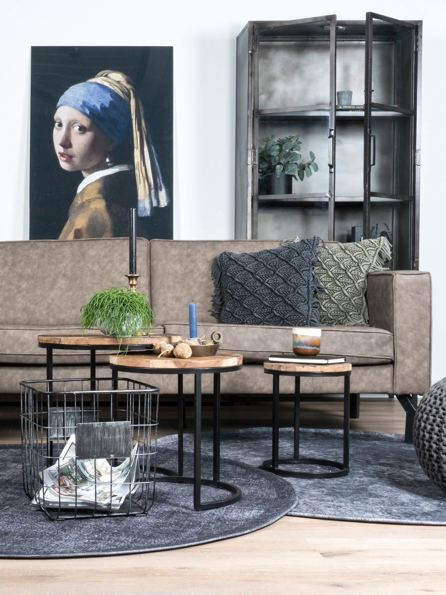 Vloerkleed Juud Grijs/Zwart Rond - view 2