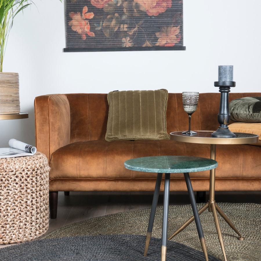 Vloerkleed Jute Army Green Rond - view 2