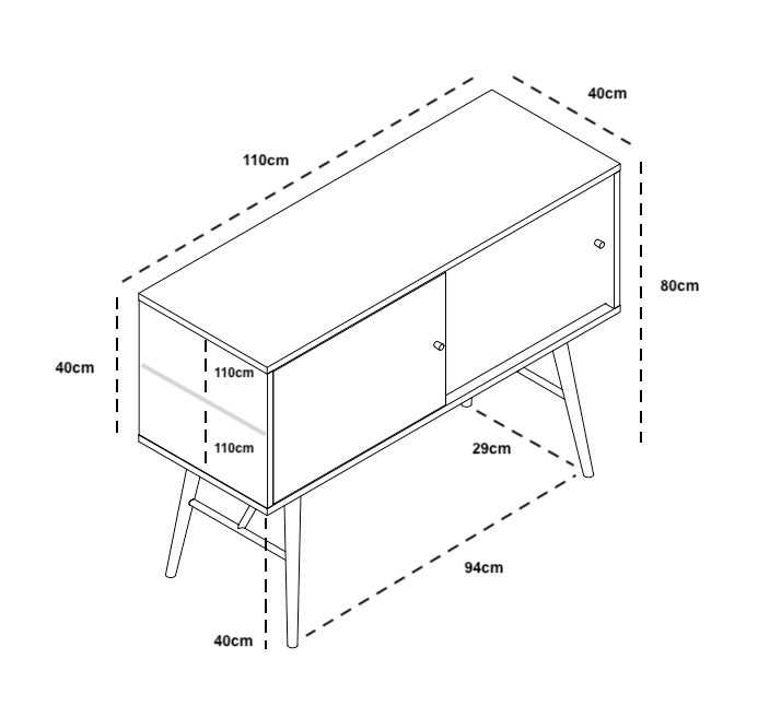 Dawn dressoir - 2x schuifdeur - Inrichting Op Maat