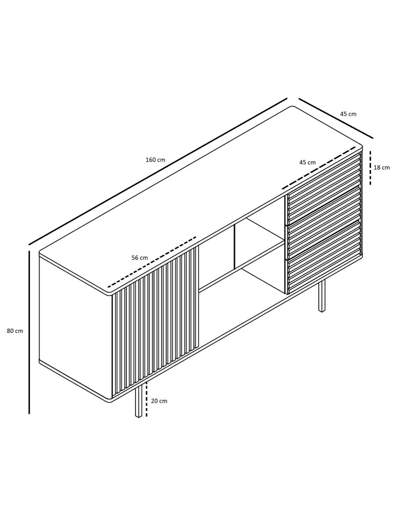 Zintuig dressoir - Zwart eiken - Inrichting Op Maat