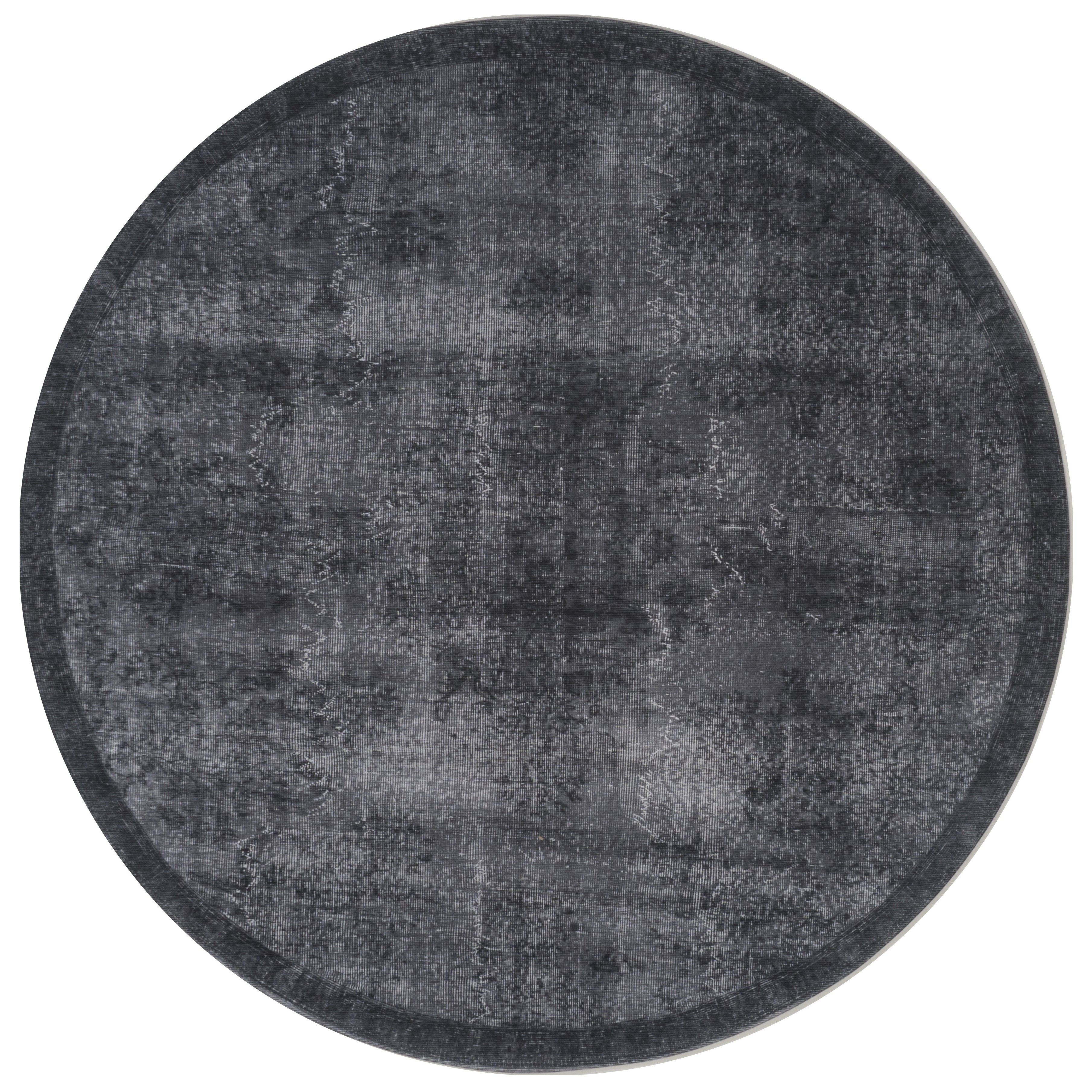 Vloerkleed Yves Antraciet Rond - Zwart Rond
