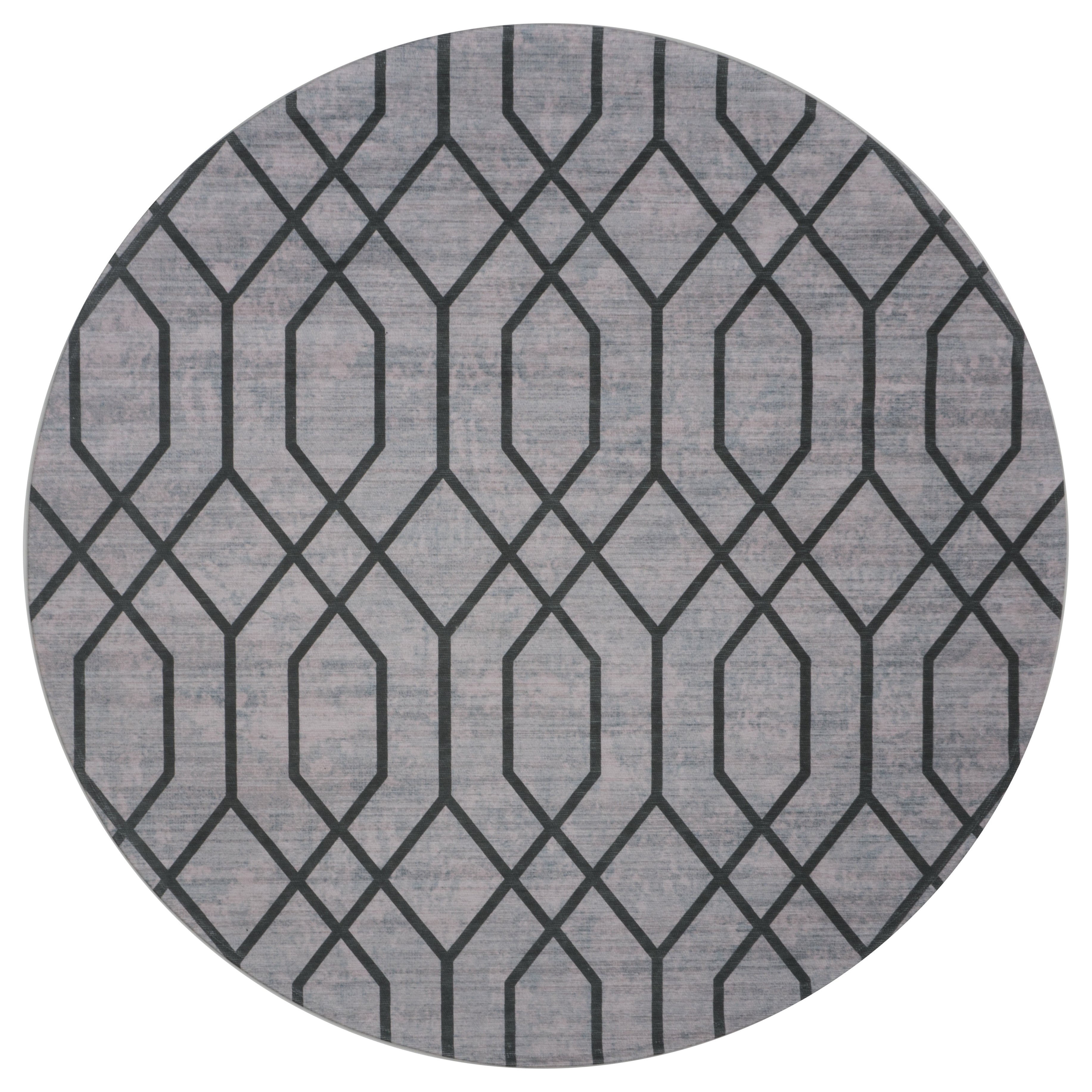 Vloerkleed Pattern Groen Rond - Grijs Rond