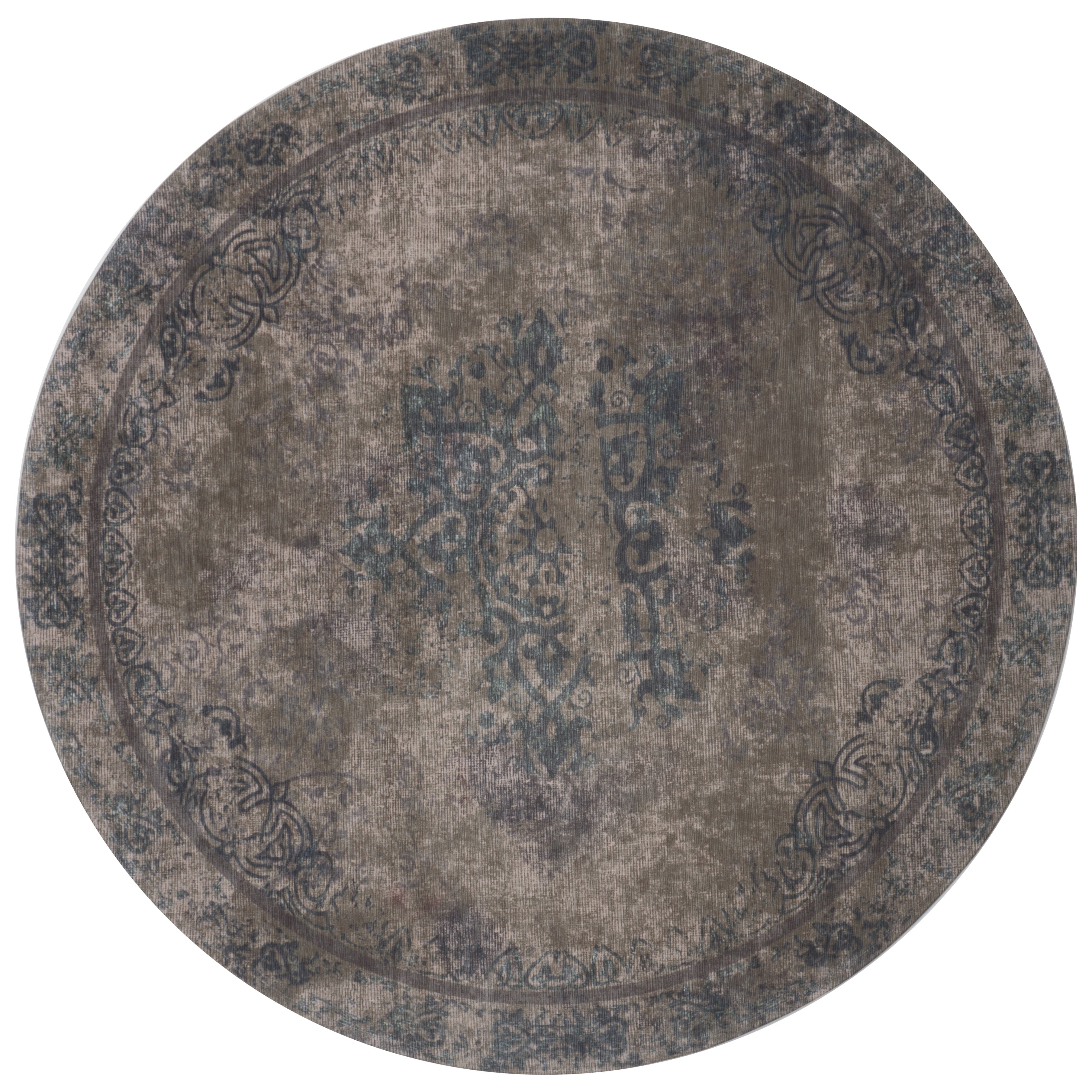 Vloerkleed Juud Groen Rond - Bruin Rond