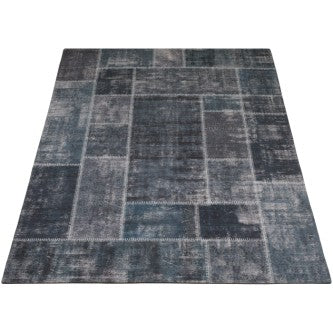 Karpet Mijnen Grijs/Blauw - Blauw Rechthoekig