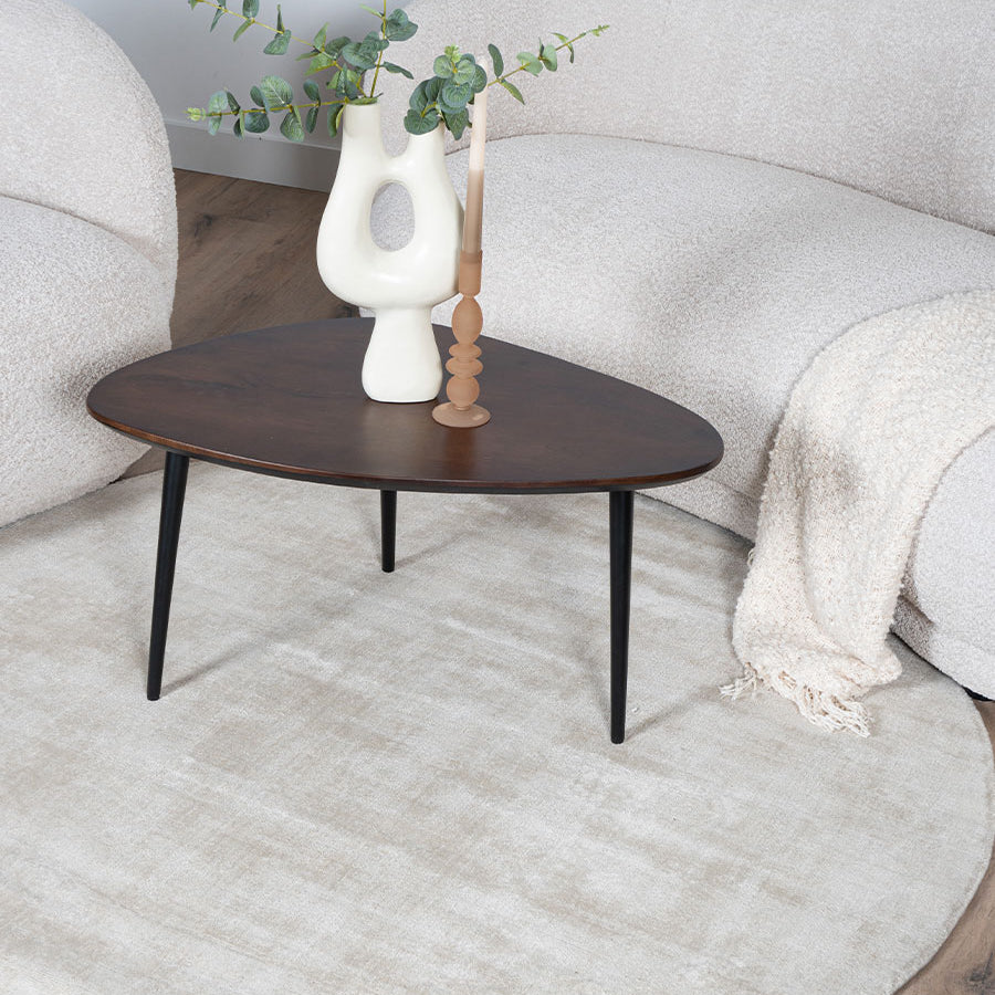 Vloerkleed Cos - Viscose Beige Rond - view 2