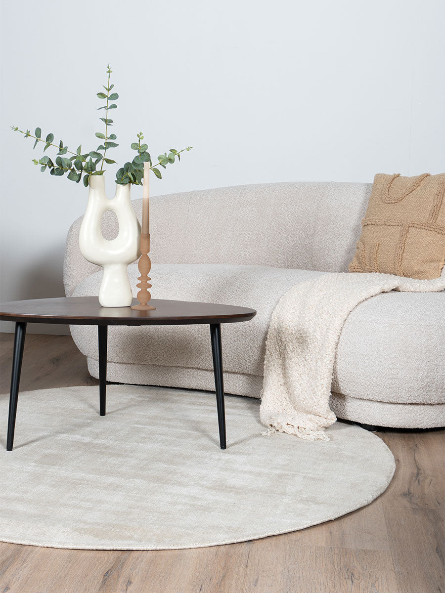 Vloerkleed Cos - Viscose Beige Rond - view 4