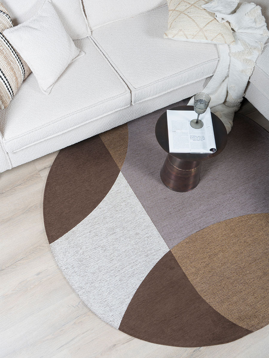 Vloerkleed Eli Brown Rond - view 2