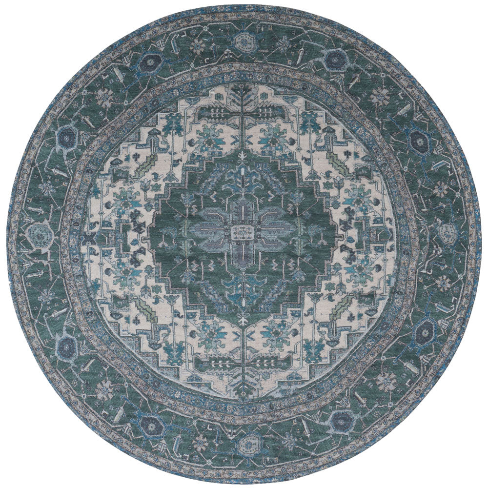 Vloerkleed Heris Green 10 Rond - Groen Rond
