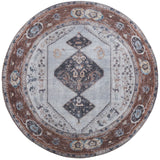 Vloerkleed Karaca Antraciet/Brown 09 Rond - Bruin Rond