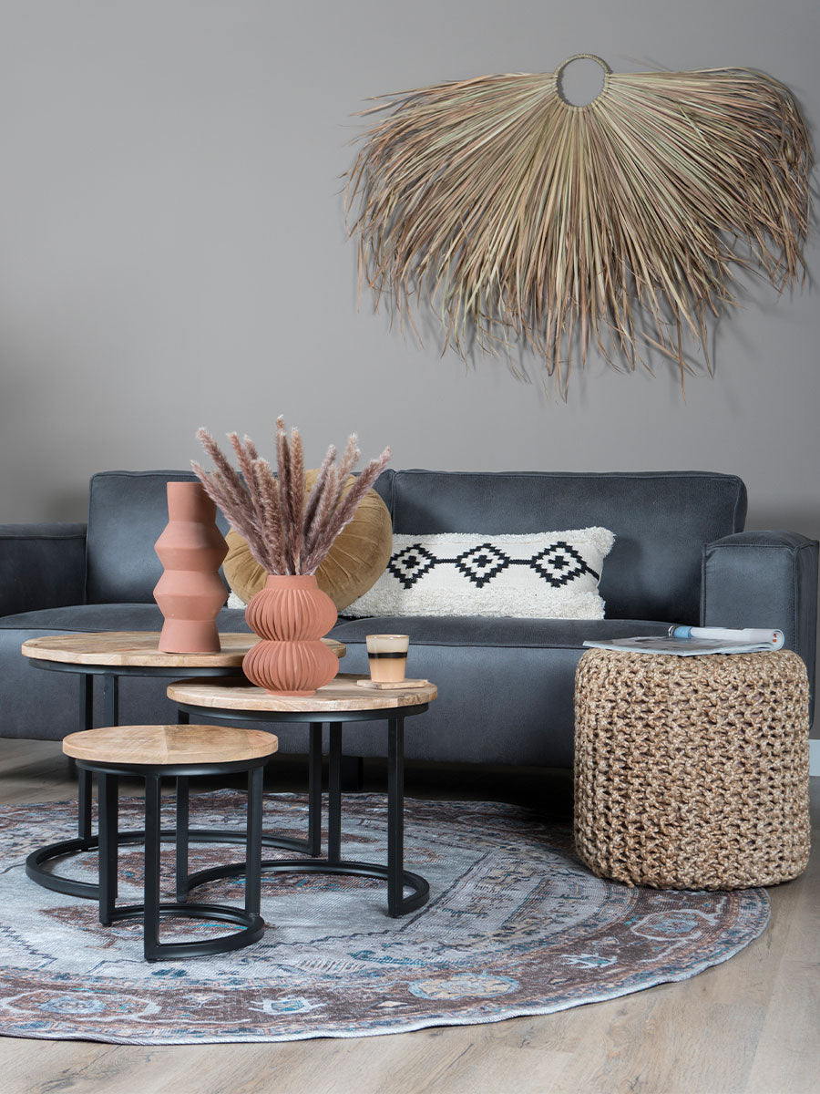 Vloerkleed Karaca Blue/Brown 06 Rond - view 2
