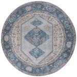 Vloerkleed Karaca Blue 03 Rond - Blauw Rond
