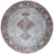 Vloerkleed Karaca Blue/Brown 06 Rond - Bruin Rond