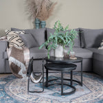 Vloerkleed Karaca Blue 03 Rond - view 4