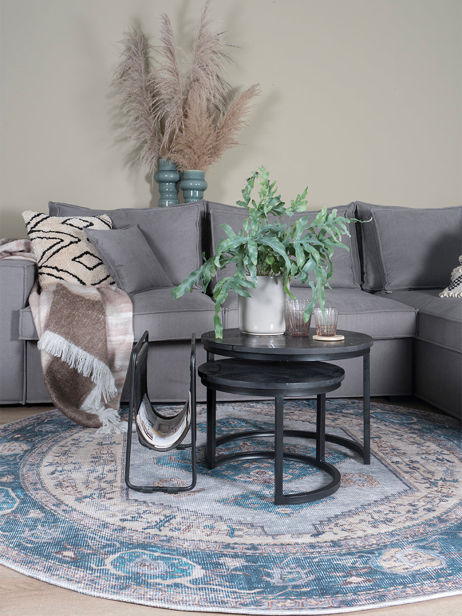 Vloerkleed Karaca Blue 03 Rond - view 4