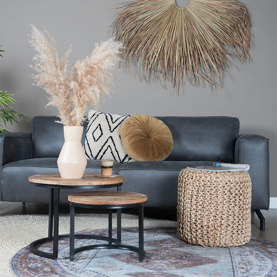 Vloerkleed Jute Bleached Rond - view 2