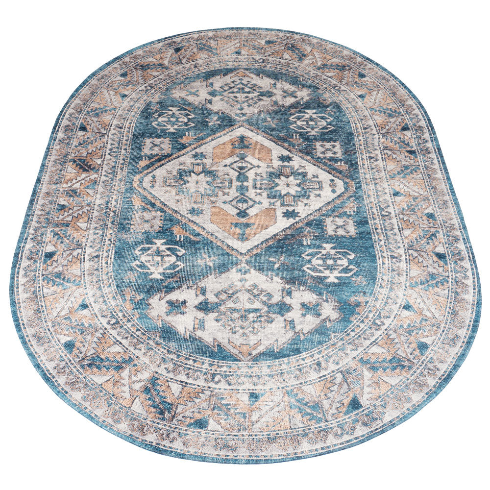 Vloerkleed Laria Blue 4 Ovaal - Blauw Ovaal