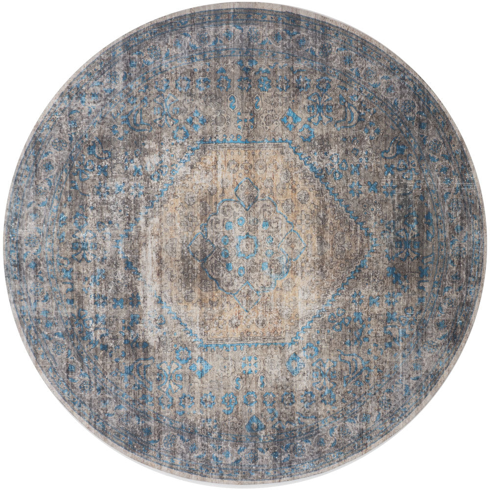 Vloerkleed Madel Groen/Blauw Rond - Groen Rond