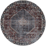 Vloerkleed Madel Rood/Blauw Rond - Rood Rond