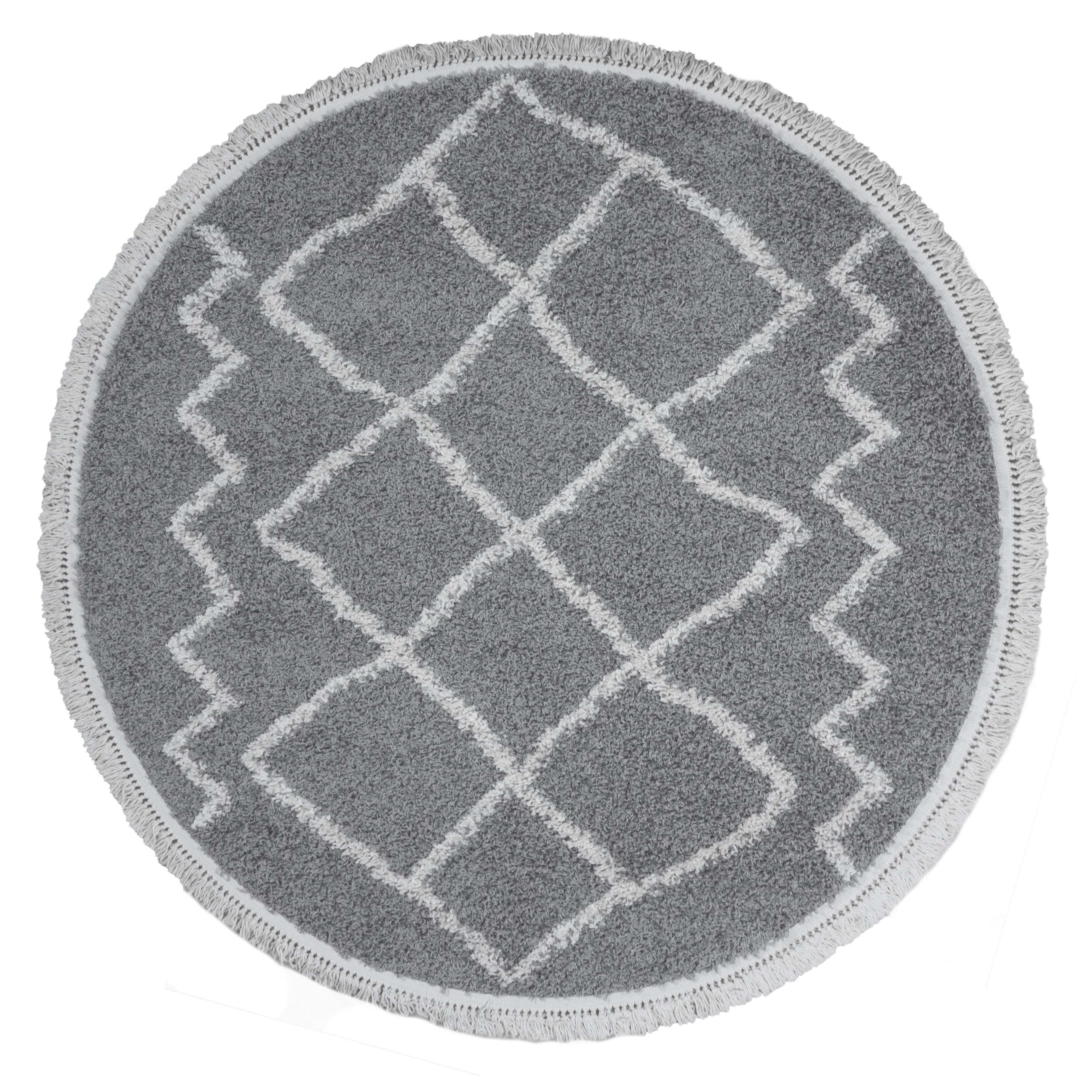 Vloerkleed Marrakesh Grey Rond - Grijs Rond