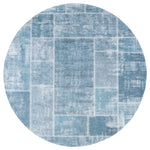 Karpet Mijnen Grijs/Blauw Rond - Blauw Rond