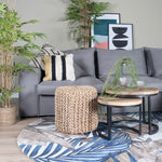 Vloerkleed Palm Blue Rond - view 4