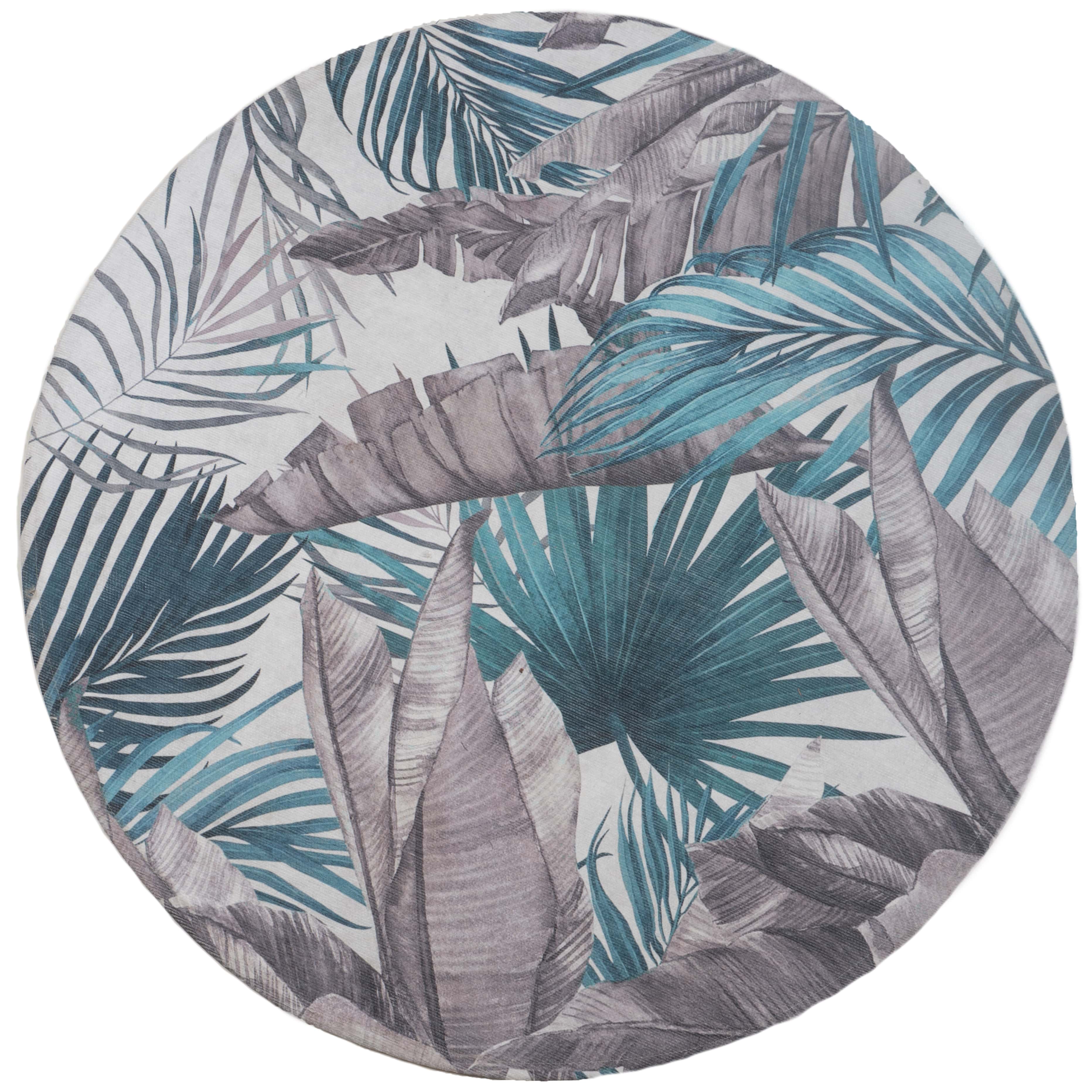 Vloerkleed Palm Green Rond - Meerkleurig Rond