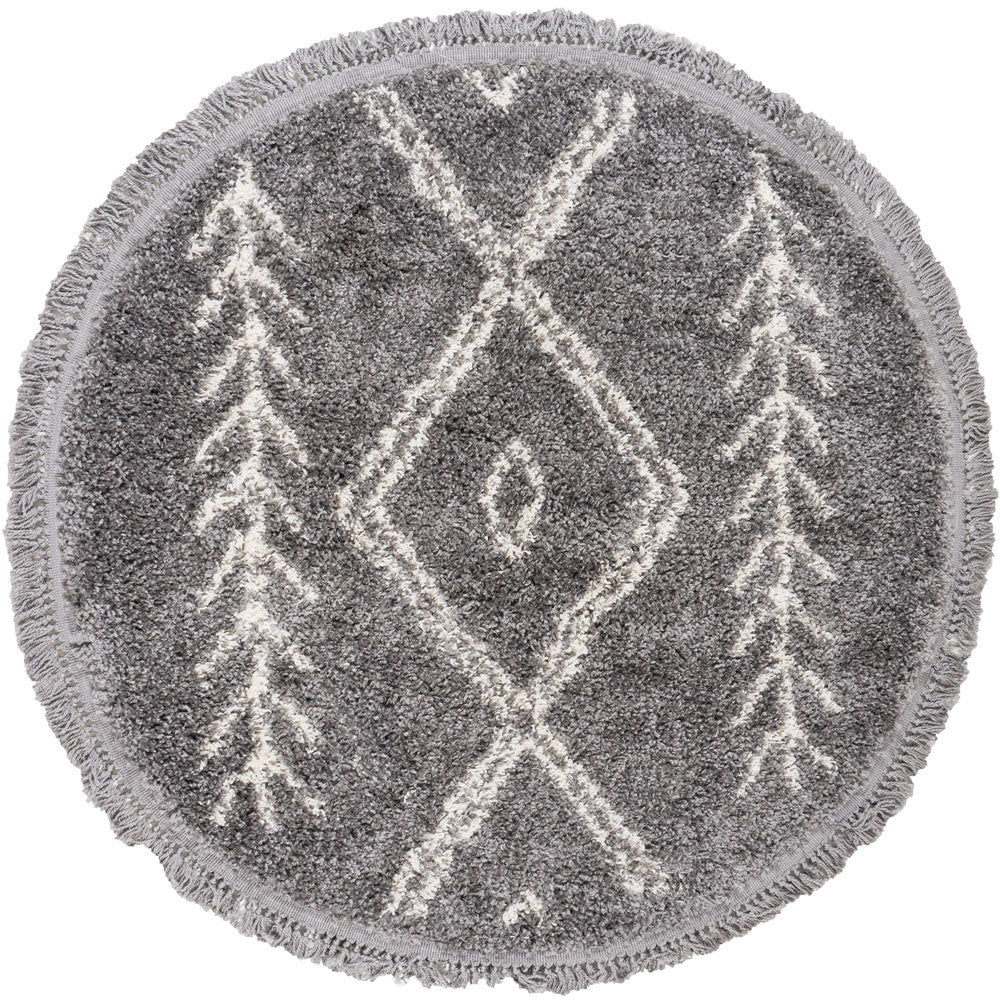 Vloerkleed New Rabat Grey Rond - Grijs Rond