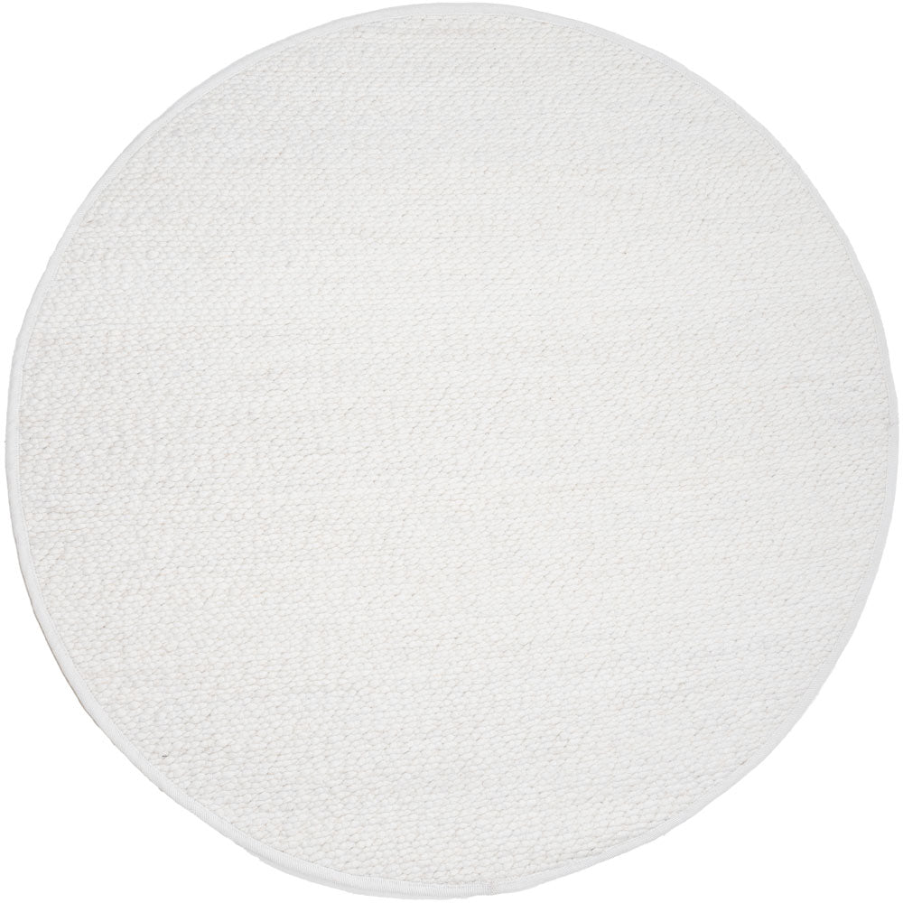 Vloerkleed Stone White Rond - Wit Rond