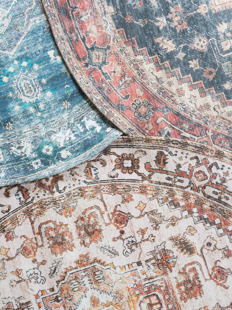 Vloerkleed Nora Rood Rond - view 2